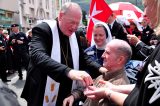 2011 Lourdes Pilgrimage - Archbishop Dolan with Malades (203/267)